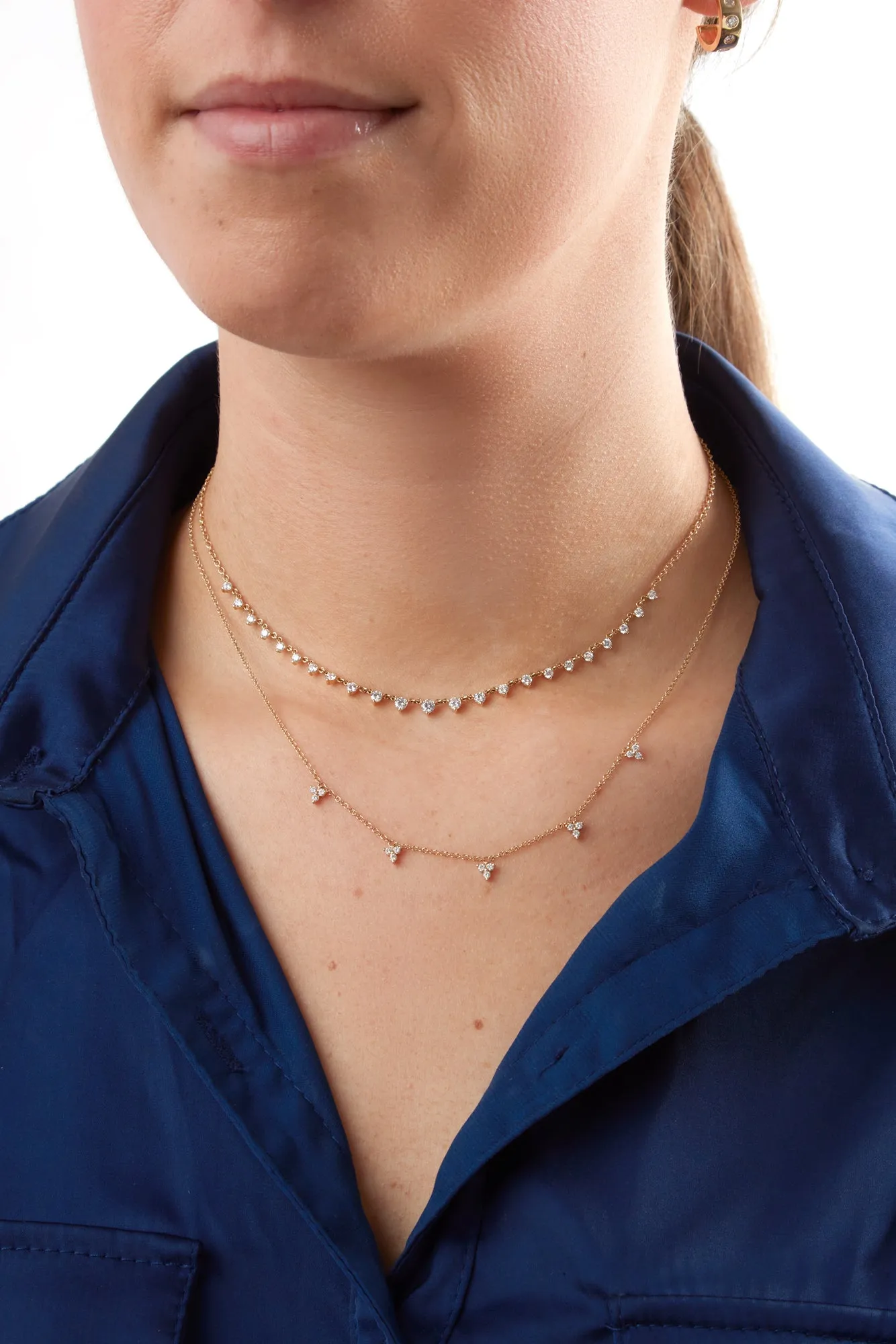 14KY Diamond Trio Drop Necklace