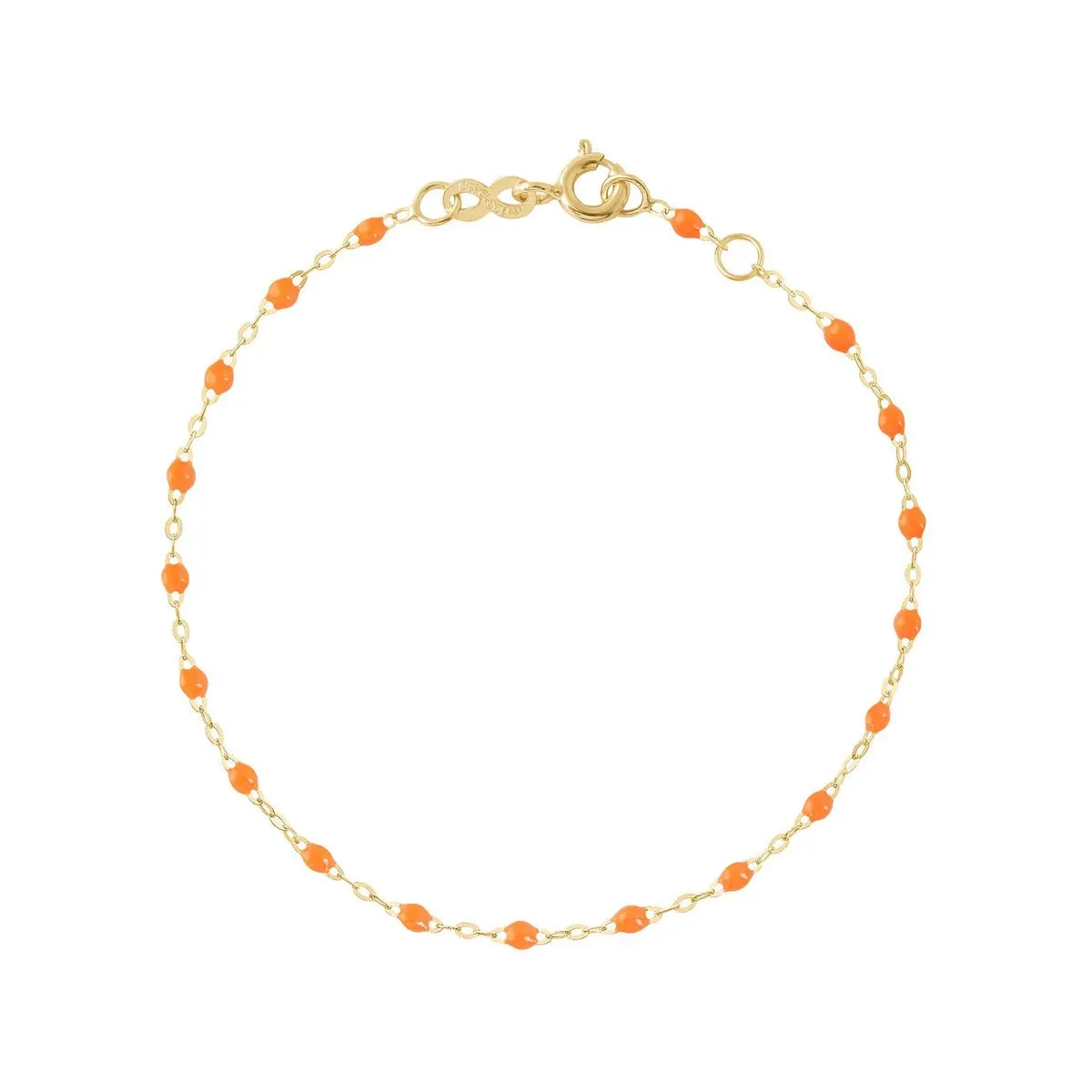 18K Gold and Neon Orange Resin Beaded Classic Bracelet