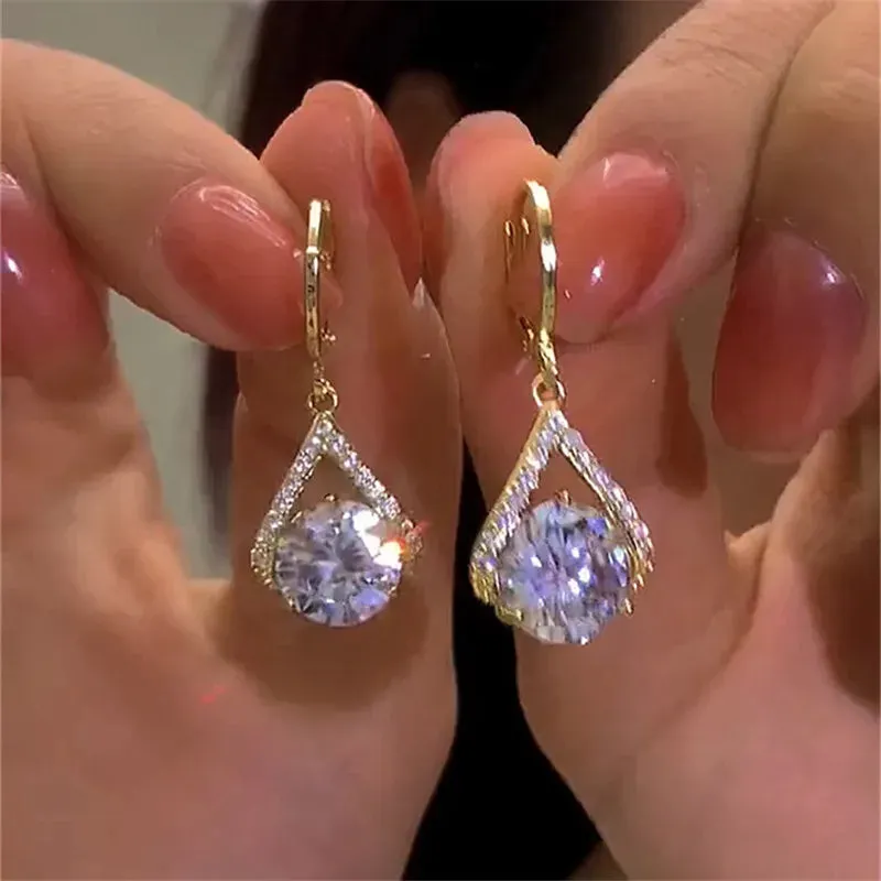 2023 New Fashion Trend Unique Design Elegant Delicate Geometric Round Earrings For Women Jewelry Wedding Party Premium Gifts