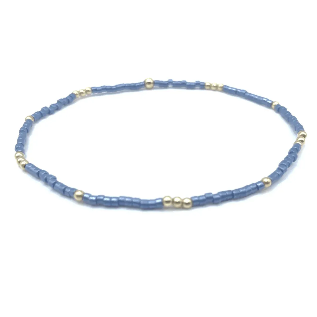 2MM NEWPORT STEEL BLUE   GOLD FILLED WATERPROOF BRACELET