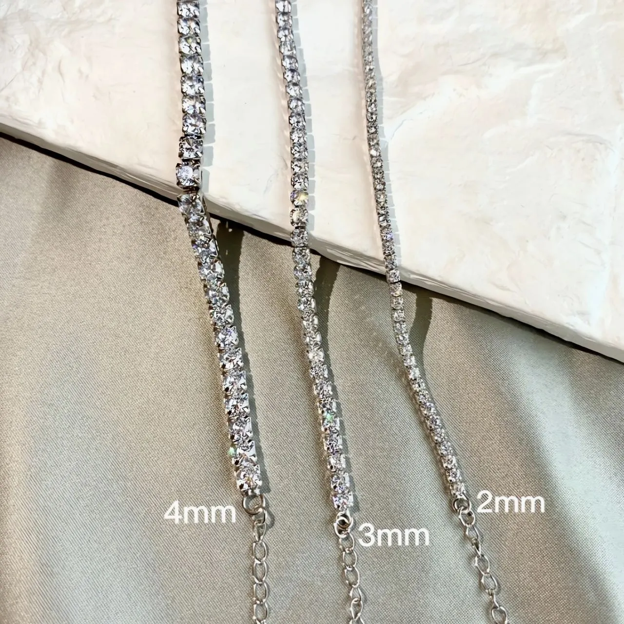 2mm/3mm/4mm Round Stone Tennis Choker Necklace