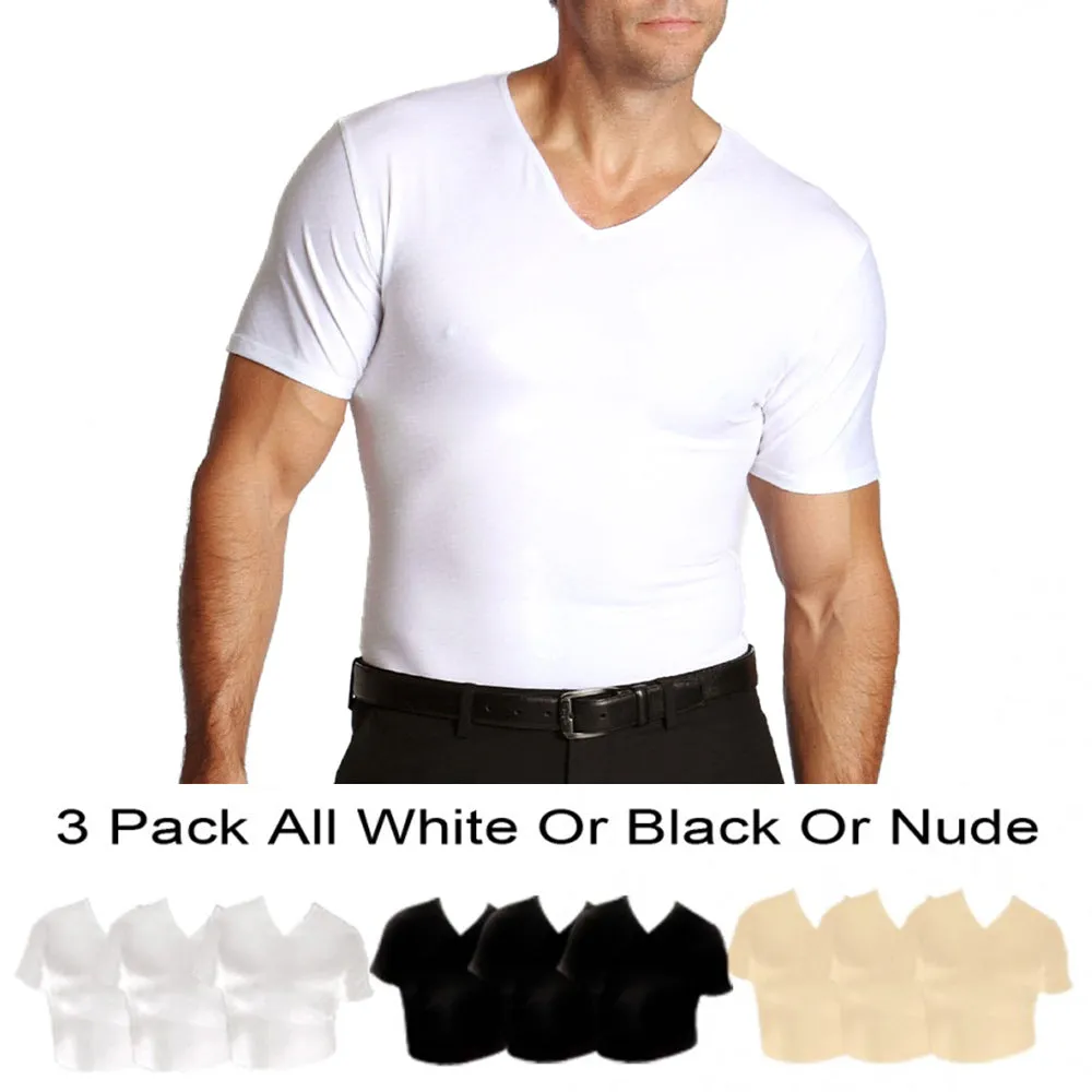 3 Pack Insta Slim High Compression Short Sleeves V Neck ISVS0003