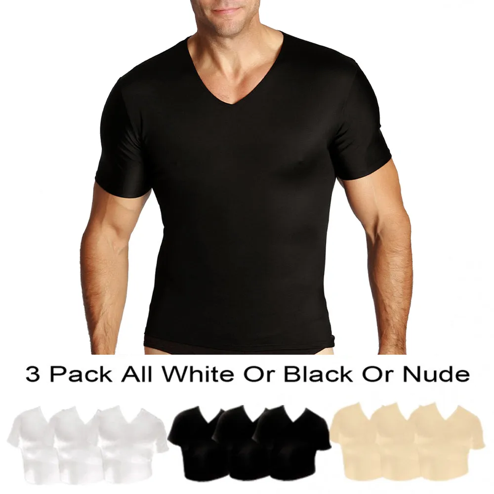 3 Pack Insta Slim High Compression Short Sleeves V Neck ISVS0003