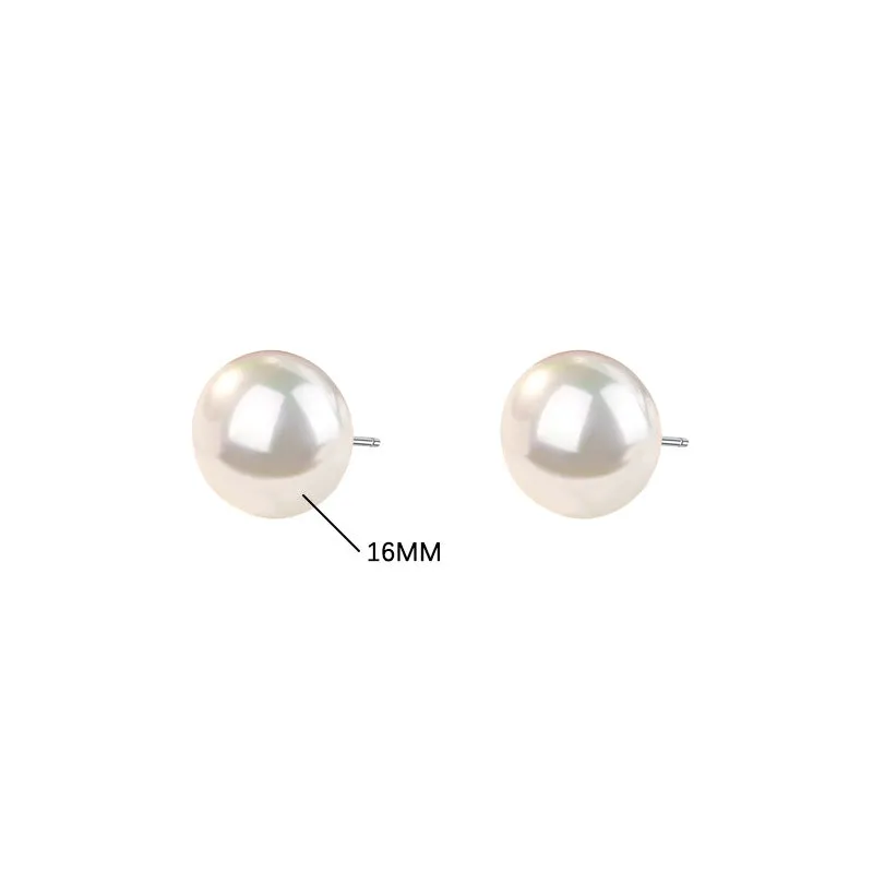 8mm 10mm 12mm 14mm 16mm 18mm 20mm Bread Pearl Earrings