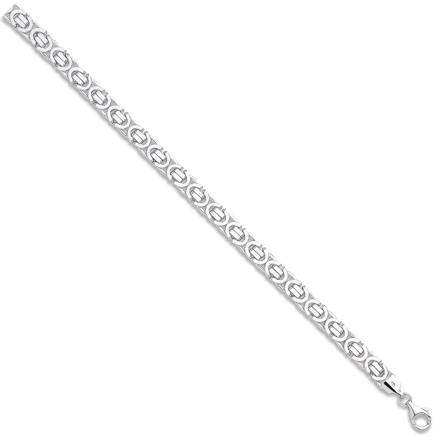 9ct White Gold 7mm 20 Inch Flat Byzantine Necklace 50.0g