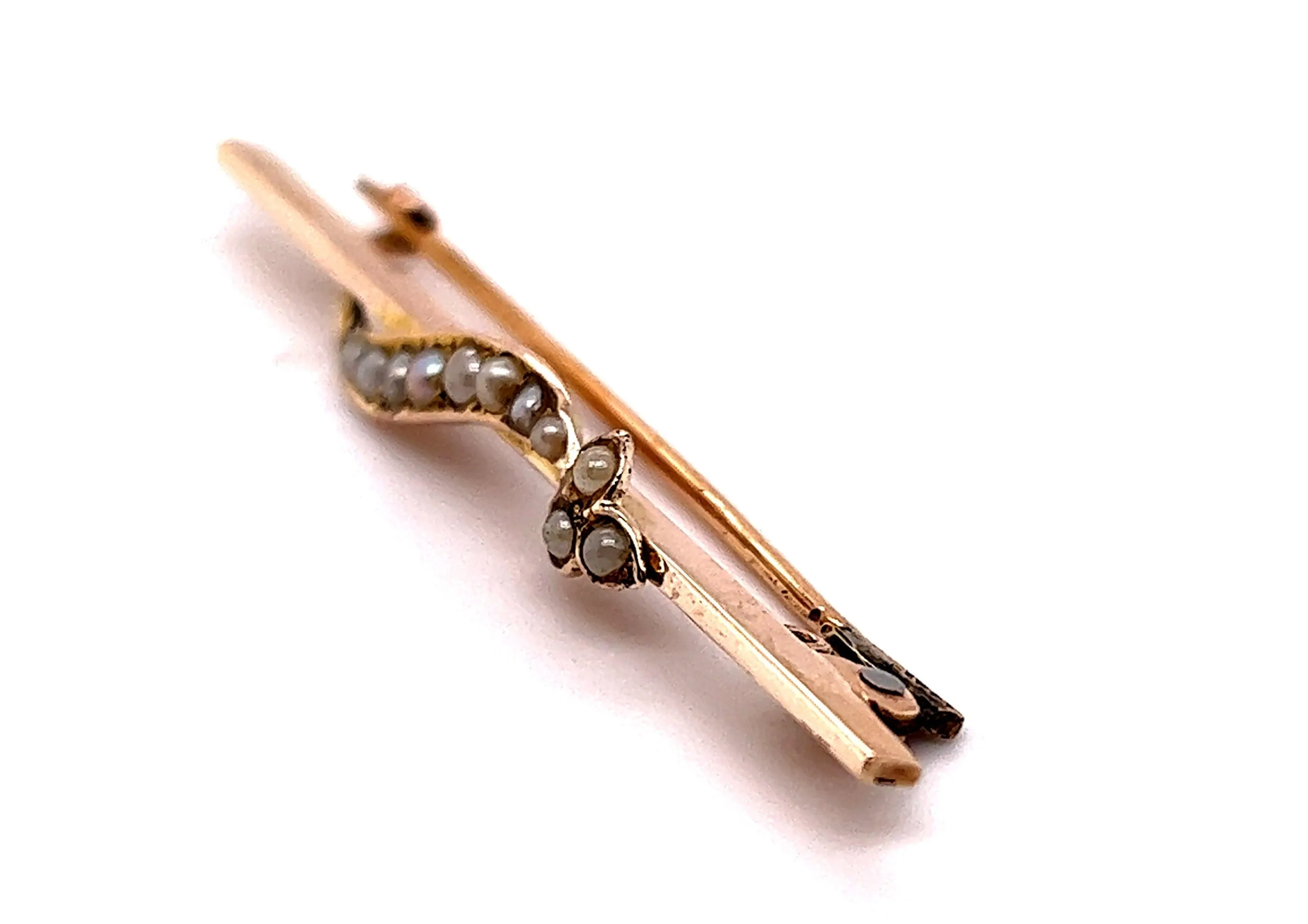 9ct Yellow Gold & Pearl Brooch