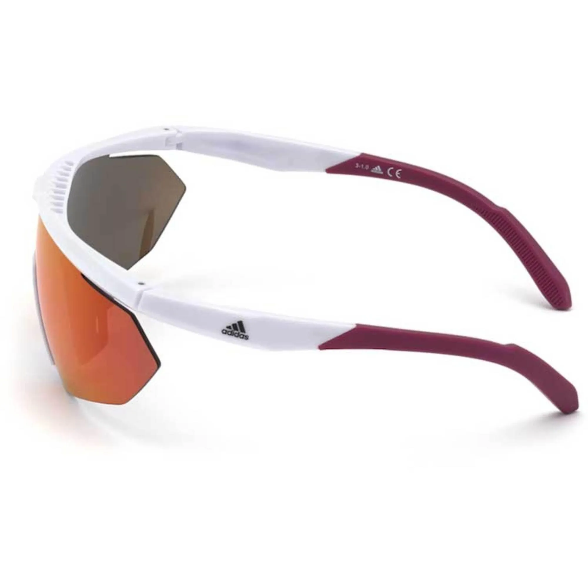 Adidas Men's Sunglasses - White Plastic Half Rim Shield Frame | ADIDAS SP0015 21L