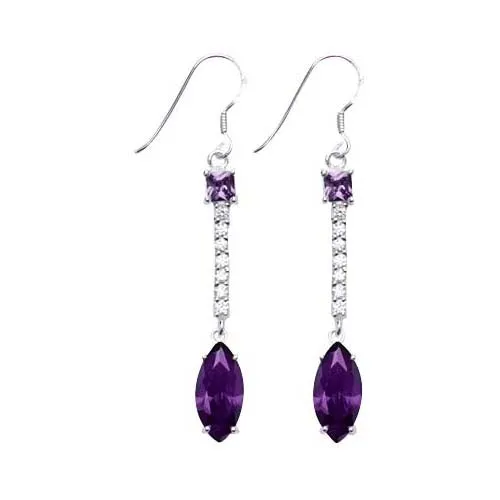 Amethyst Silver Earrings