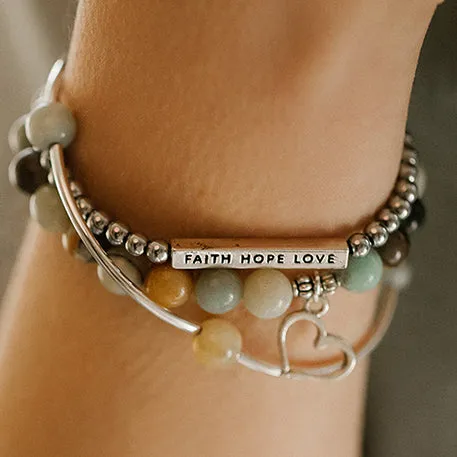 Anchor | Stone Beaded Charm Bracelet | Tiffany Blue Agate