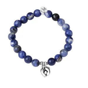 Baby Feet | Stone Beaded Charm Bracelet | Sodalite