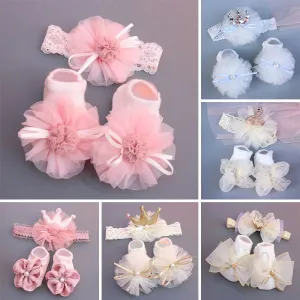 Baby Socks: Baby Headband Sock Set, Soft and Comfortable Headband, Baby Crown