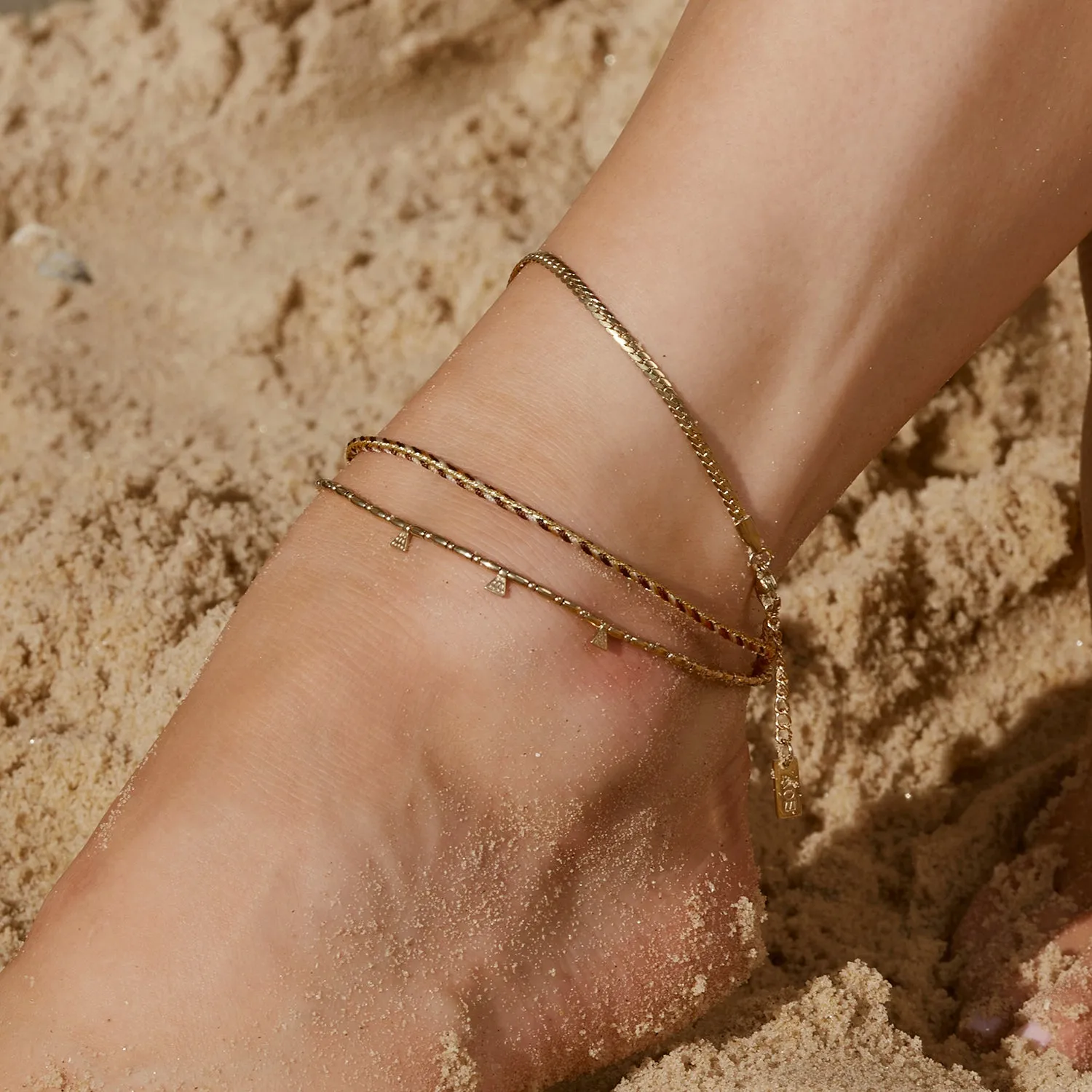 Bennie Gold Anklet - Desert