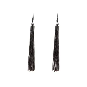 Black Tassel Chain Earrings