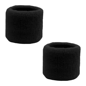 Black Wrist Sweatbands - 2 Pack