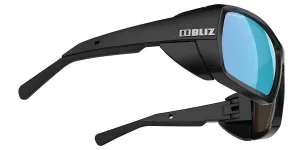 Bliz Peak Unisex Sunglasses Black Frame Brown Blue Lens