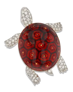 Boucheron Enamel and Diamond Turtle Brooch