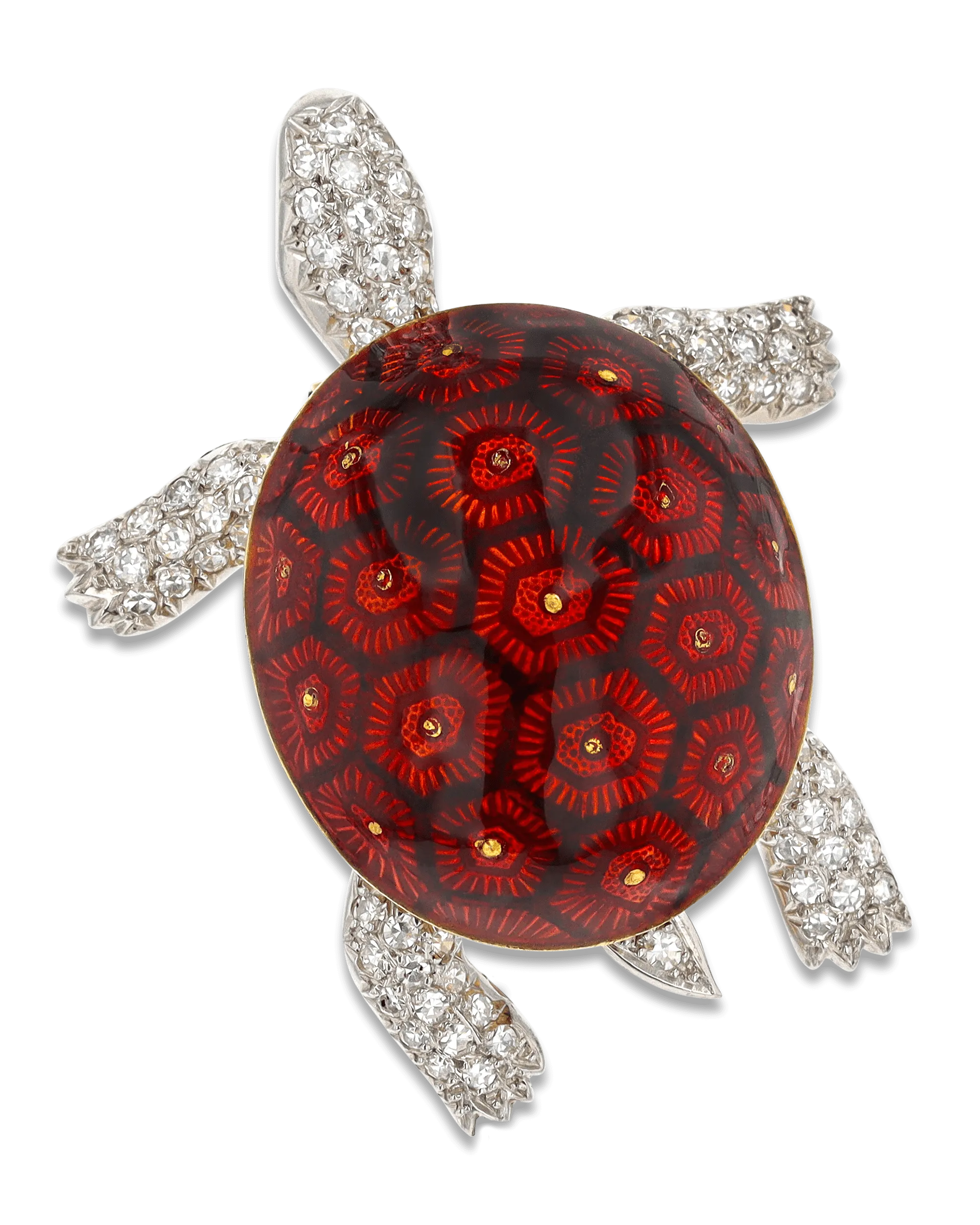 Boucheron Enamel and Diamond Turtle Brooch