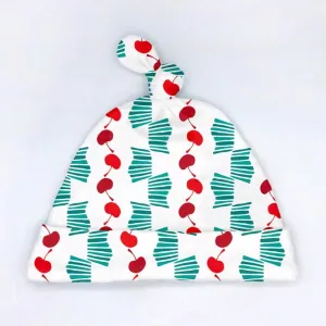 Cheerful Cherries Baby Hat (0-3M) - Organic Cotton