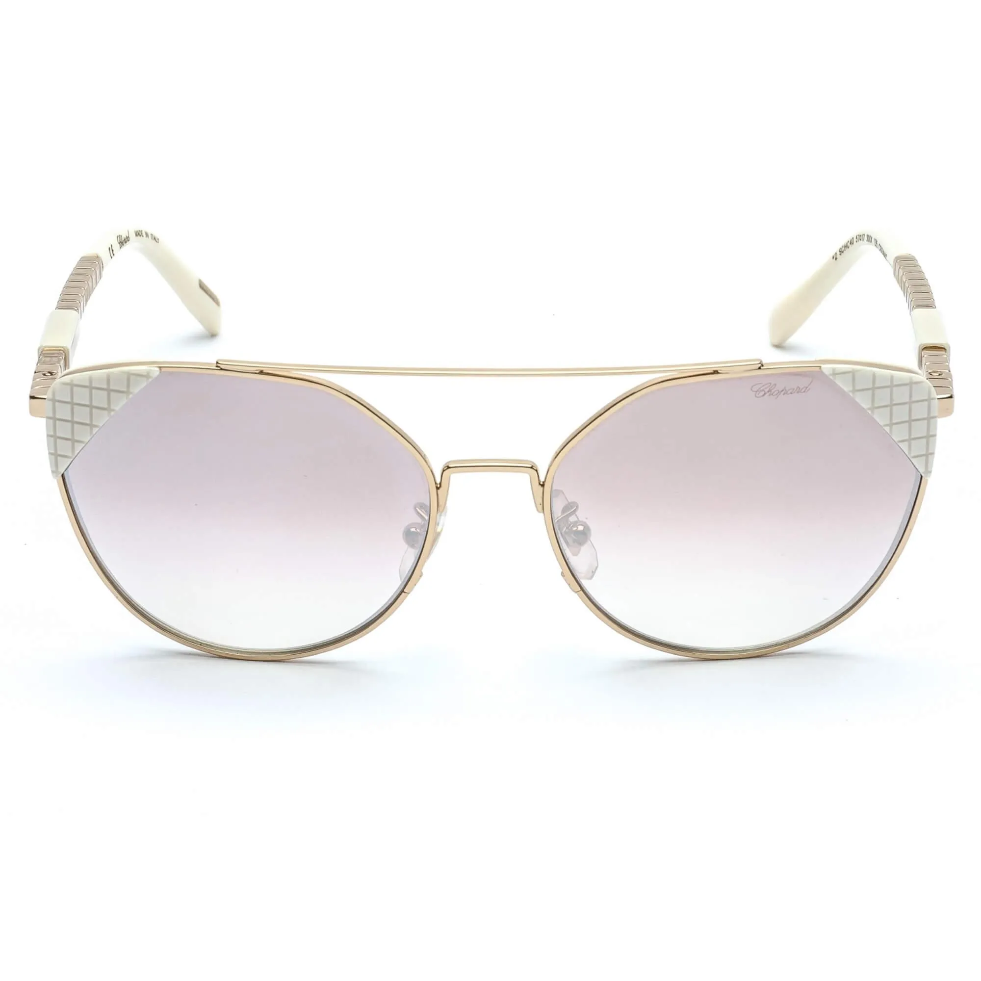 Chopard Women's Sunglasses - Adjustable Nose Pads White and Gold Frame SCHC40 300X