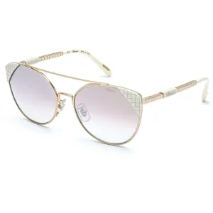 Chopard Women's Sunglasses - Adjustable Nose Pads White and Gold Frame SCHC40 300X