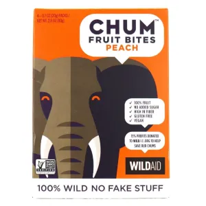 Chum - Fruit Bites Peach 4 Pack, 2.83 Oz (Pack of 6)