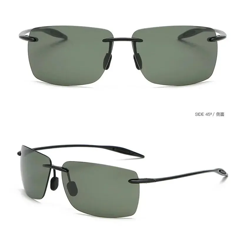 Classic Sports Rimless Sunglasses Men Women Male Driving Golf Rectangle Ultralight Frame Sun Glasses UV400  De Sol