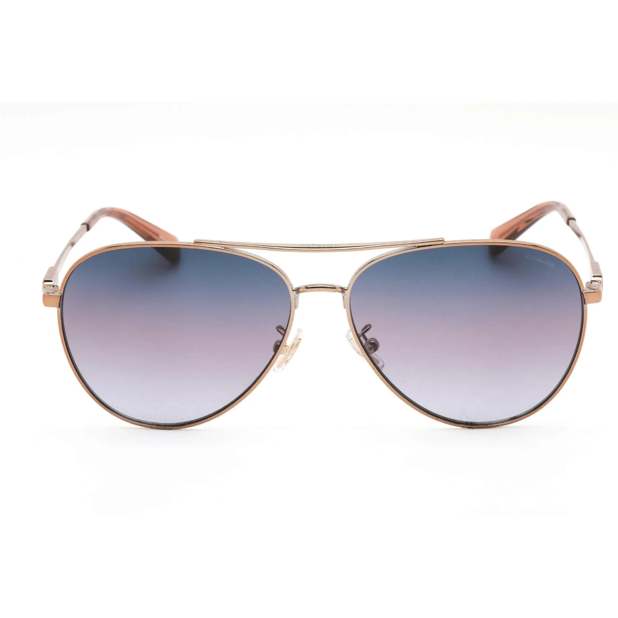 Coach Women's Sunglasses - Shiny Rose Gold Aviator Shaped Metal Frame 0HC7140 93318H