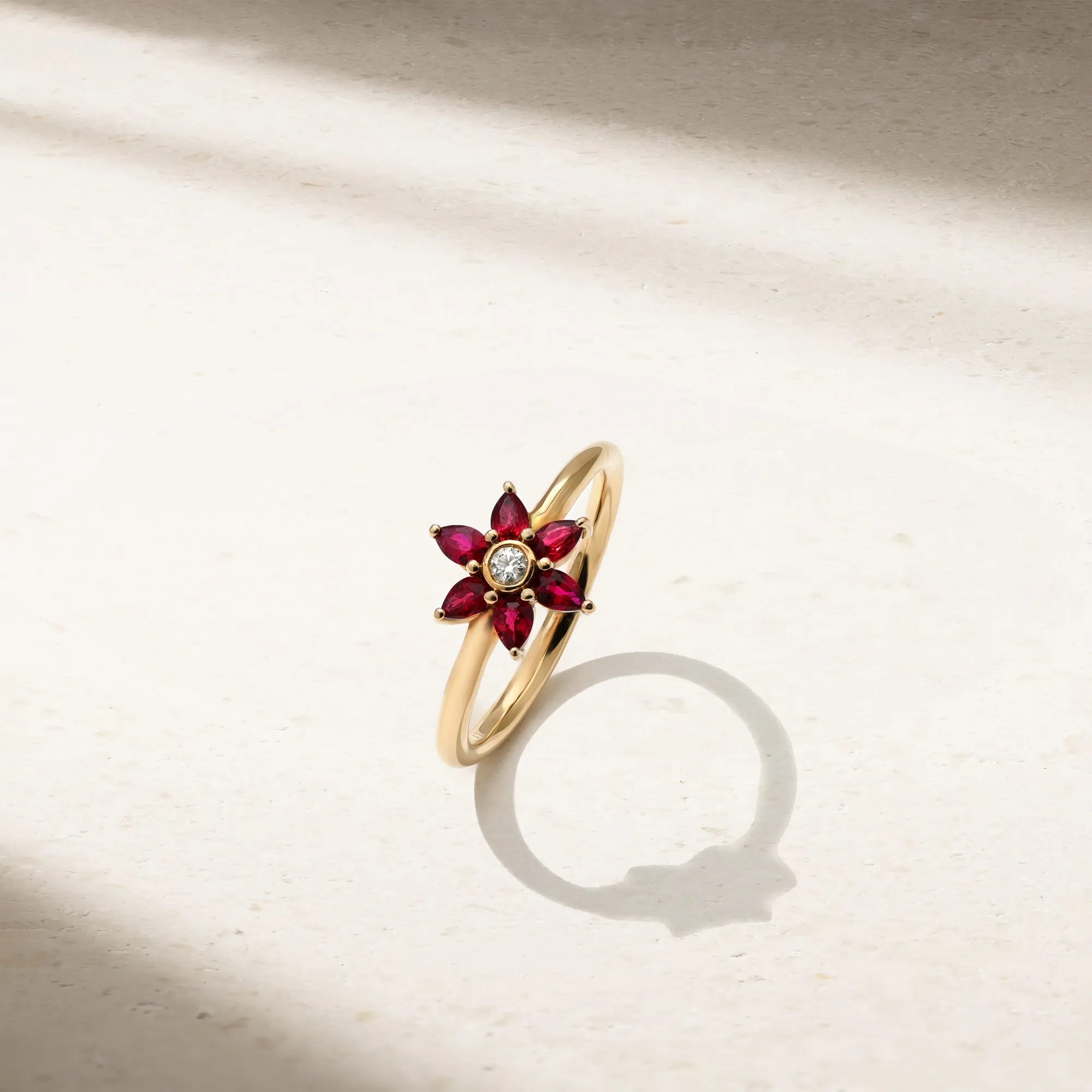 Daffodil Garden Ruby and Diamond Ring