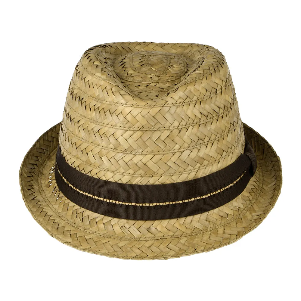 Dorfman Pacific Hats Cullen Palm Trilby Hat - Natural