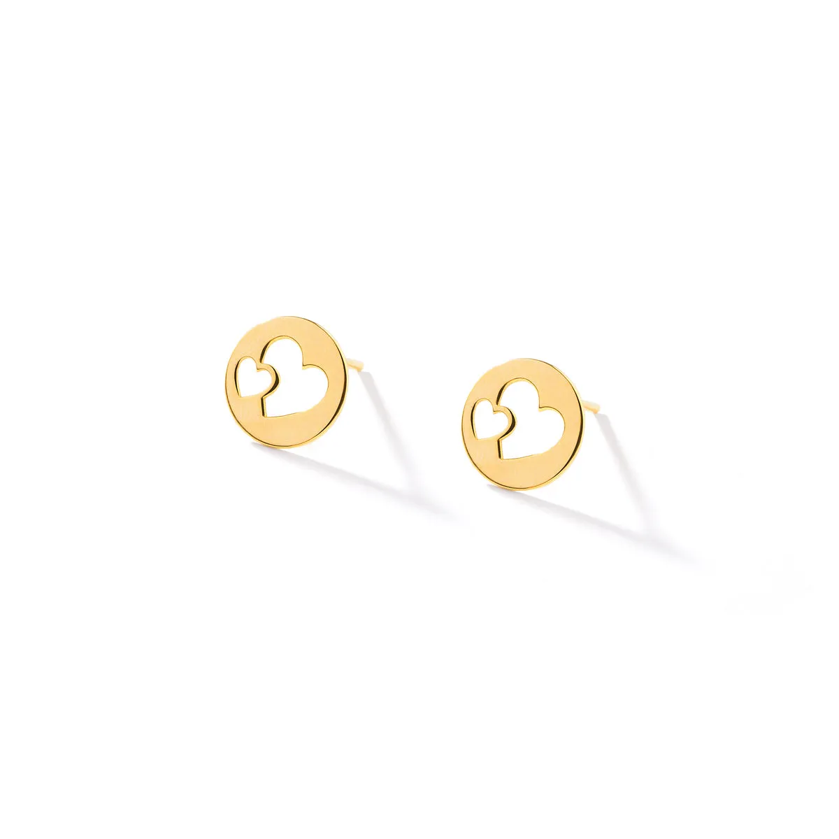 Double Heart Stud Earrings