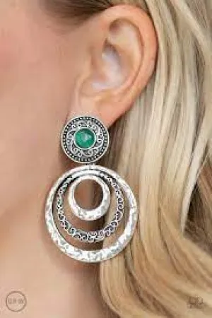 Earrings Bare Your Soul - Green ♥ Clip-On O3