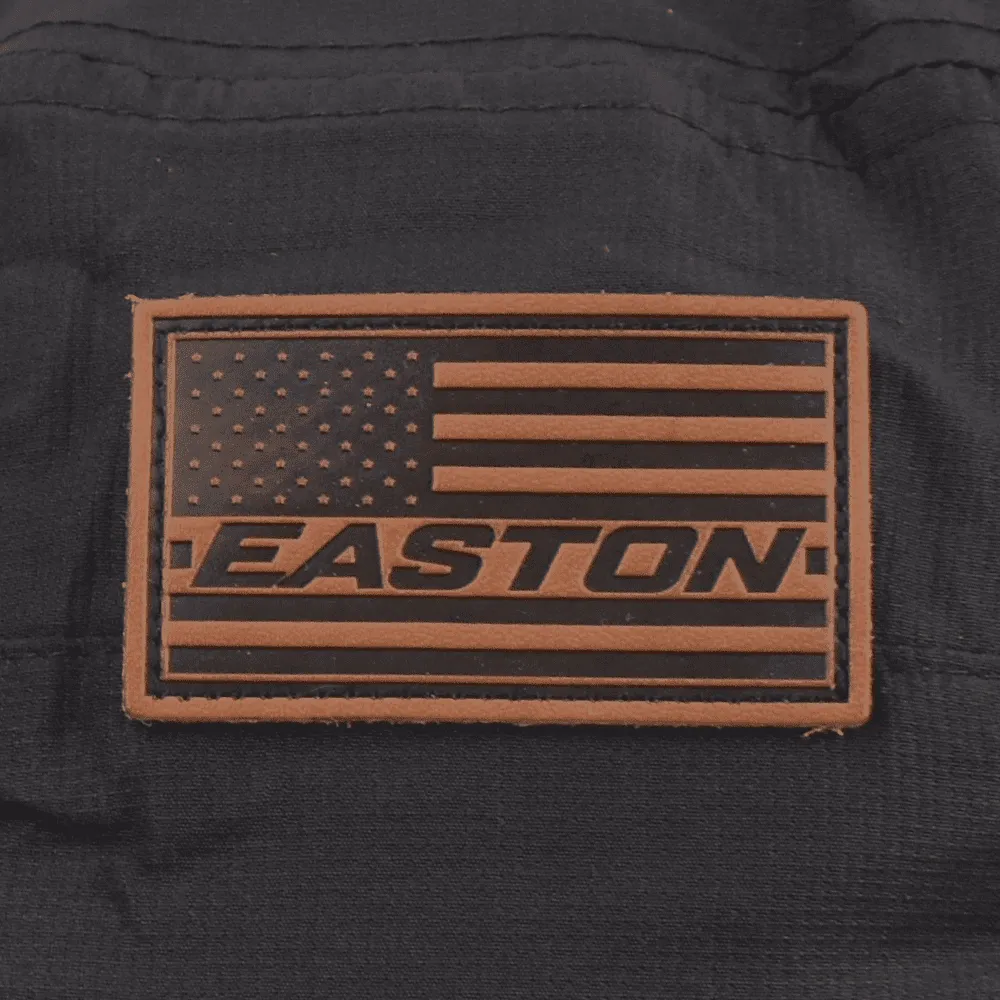 Easton Bucket Hat Black with Leather Flag Patch