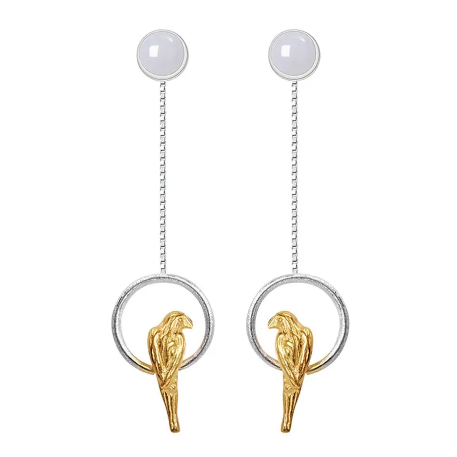 Elegant Parrot Drop Earrings