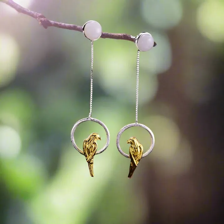 Elegant Parrot Drop Earrings