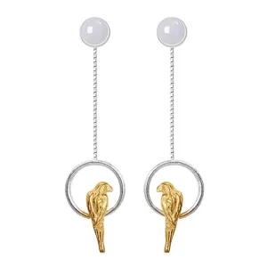 Elegant Parrot Drop Earrings