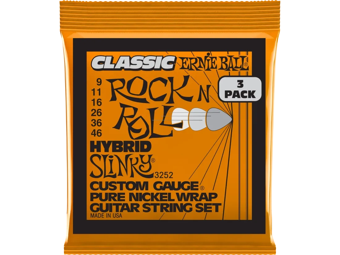 Ernie Ball 3252EB Hybrid Slinky Electric Guitar Strings (3 Pack)