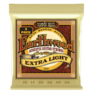 Ernie Ball Earthwood  80/20 Bronze Extra Light 10-50 (3 Set Pack)