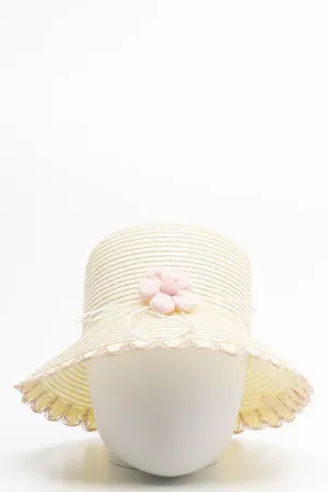 Flower Straw Hat Natural