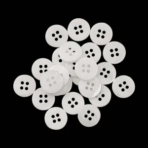 Glossy 4-Hole White Shirt Buttons