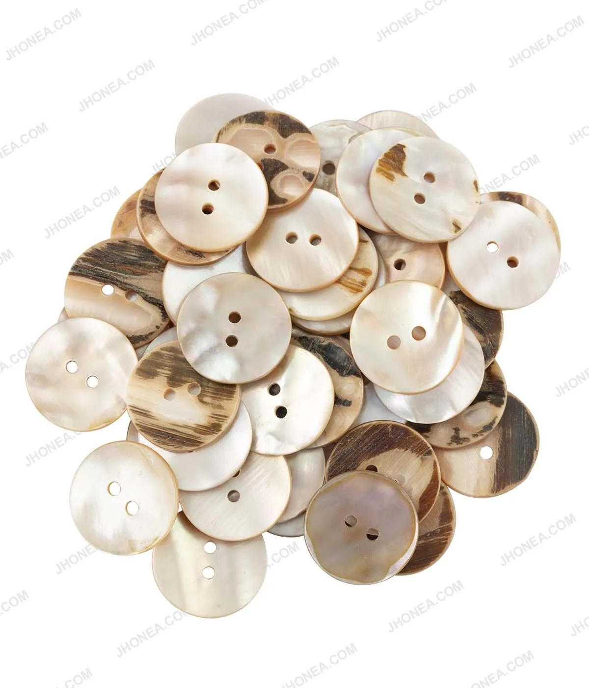 Glossy & Shiny Pearlescent 2-Hole Shirt Buttons for Shirts/Blazers