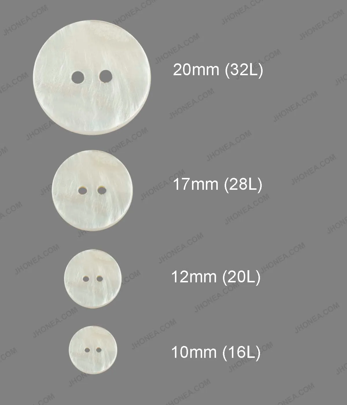 Glossy & Shiny Pearlescent 2-Hole Shirt Buttons for Shirts/Blazers