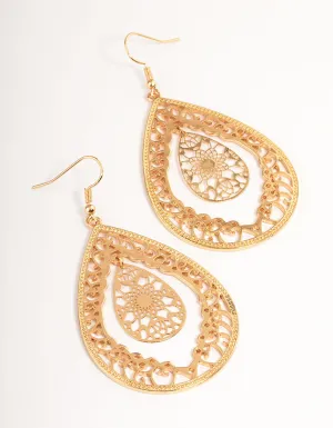 Gold Elegant Mosaic Earrings