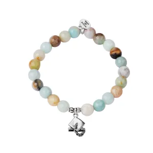 Graduation Cap | Stone Beaded Charm Bracelet | Amazonite