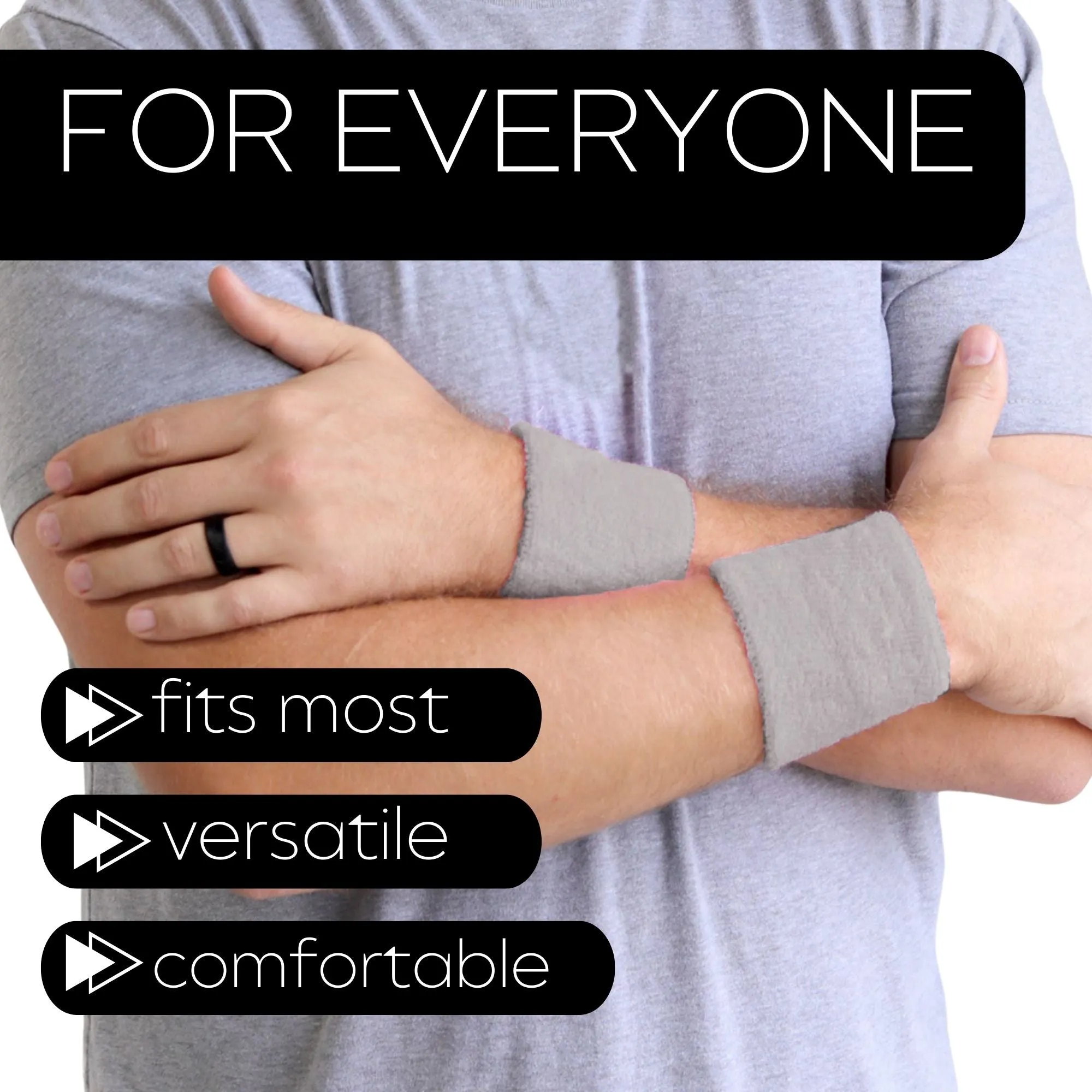 Gray Wrist Sweatbands - 2 Pack