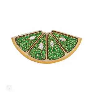 Green garnet lime brooch, Mark Patterson