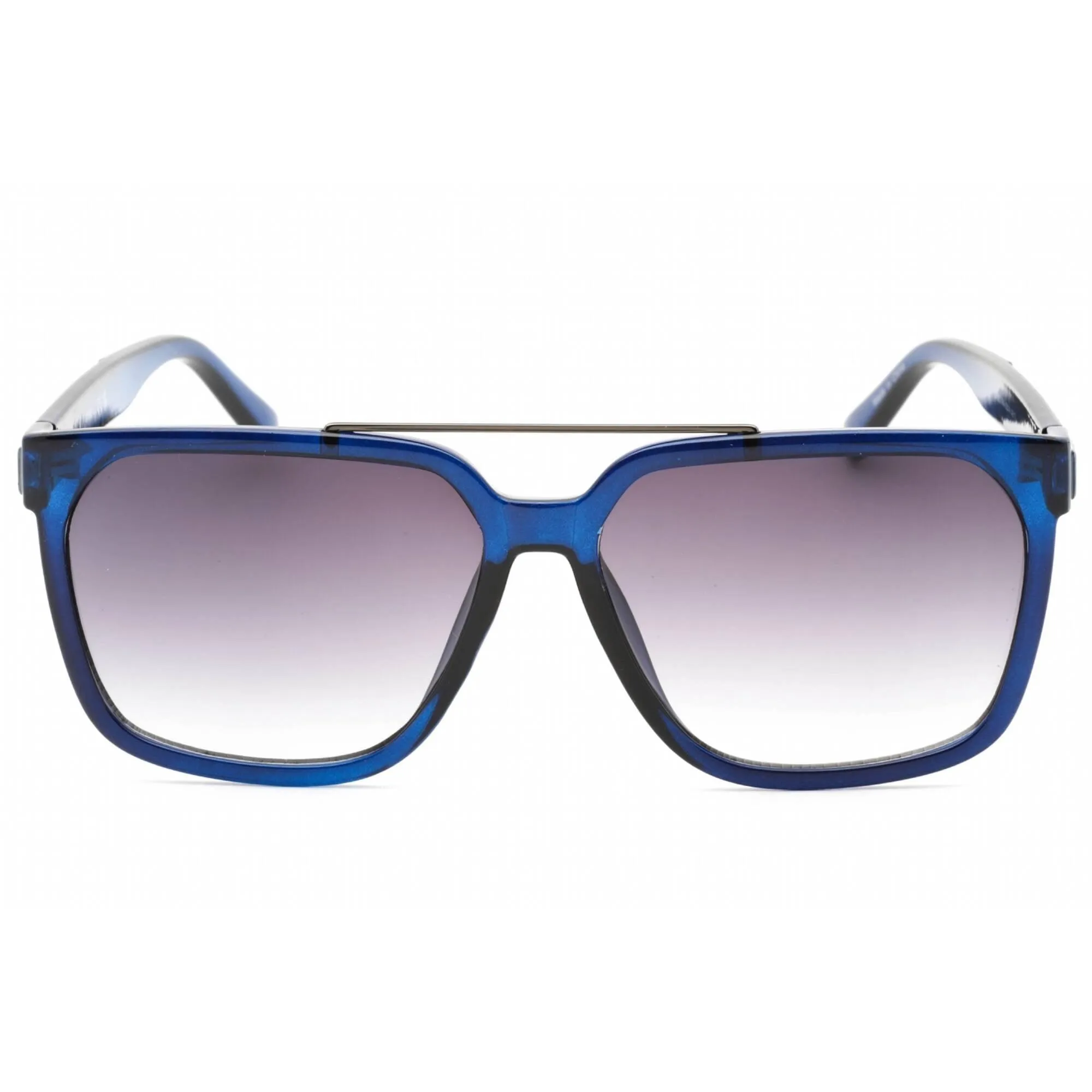 Guess Factory Men's Sunglasses - Shiny Blue Plastic Square Full Rim Frame | GF0253 90A