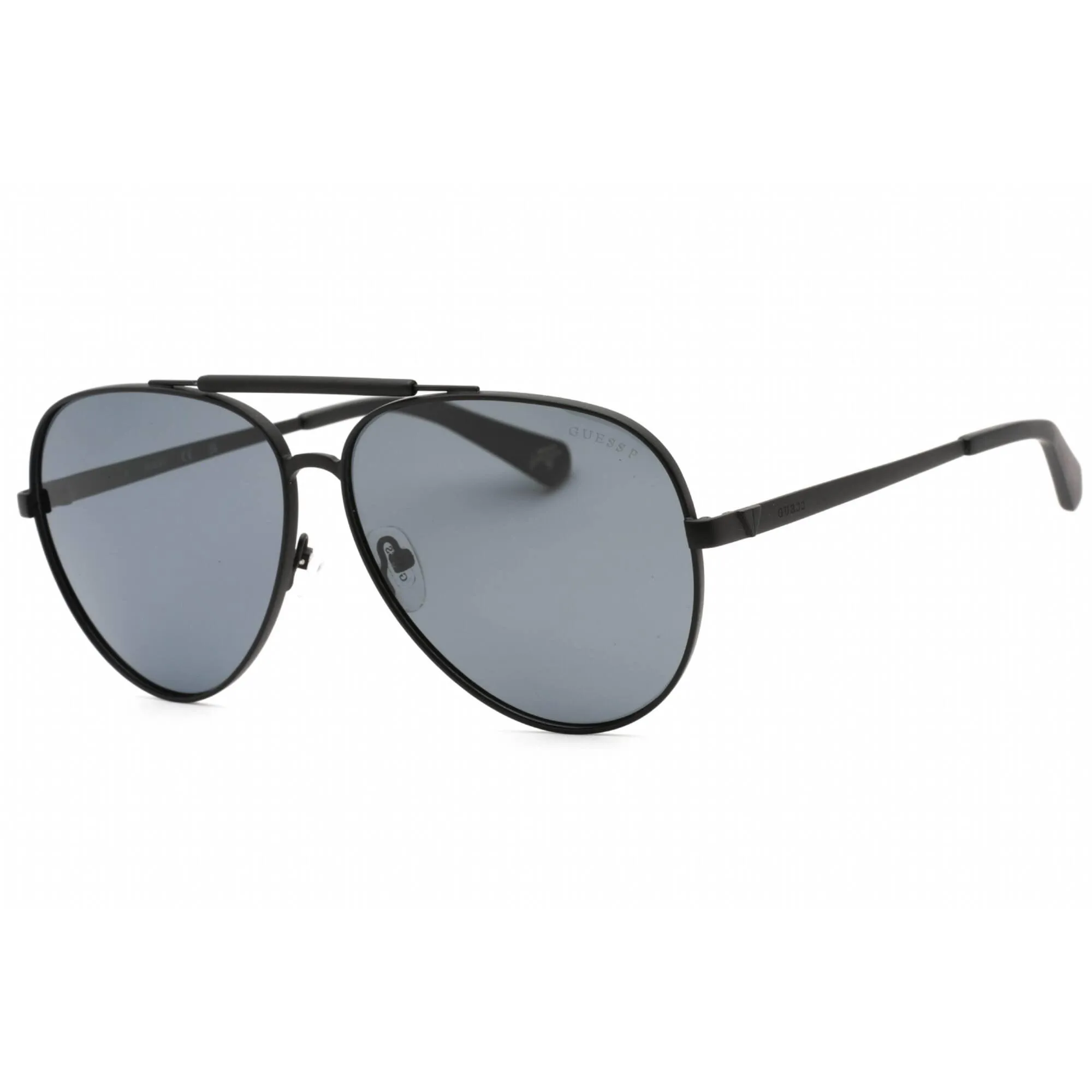 Guess Unisex Sunglasses - Full Rim Matte Black Metal Rectangular Frame | GU5209 02D