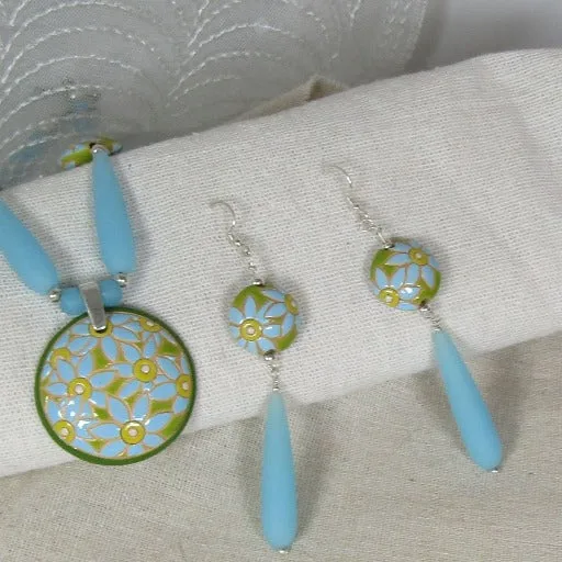 Handmade  Blue & Green Designer Jewelry Set