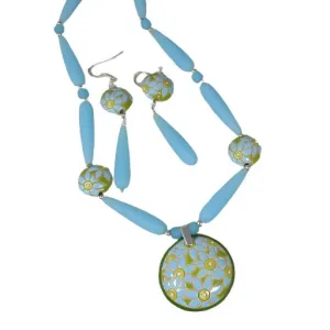 Handmade  Blue & Green Designer Jewelry Set