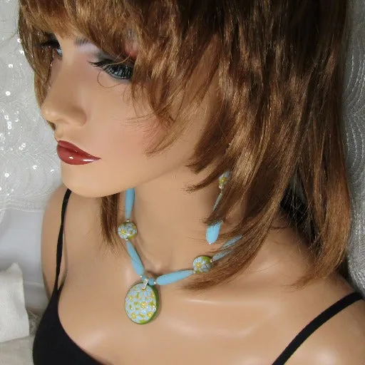 Handmade  Blue & Green Designer Jewelry Set